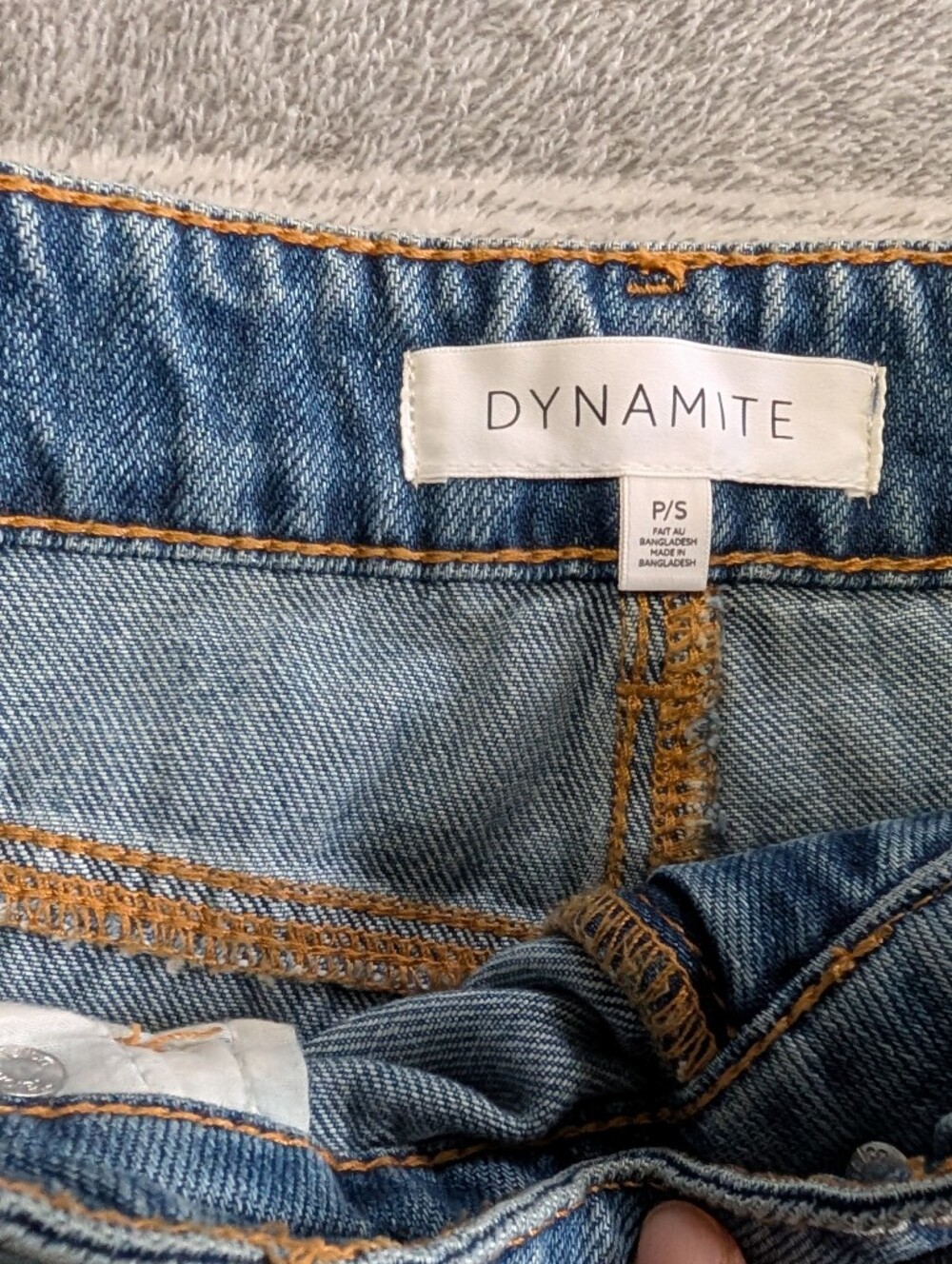Dynamite Women's Slim Denim Skirt in Light Blue with Contrast Stitching